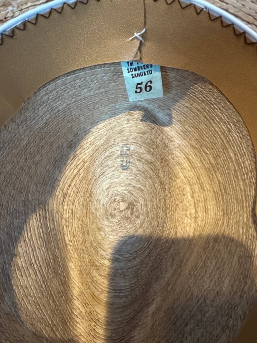 Legítimo Sahuayo Straw Hat with Braided Accent. Size 56 or size 7 - Medium. - Picture 8 of 12